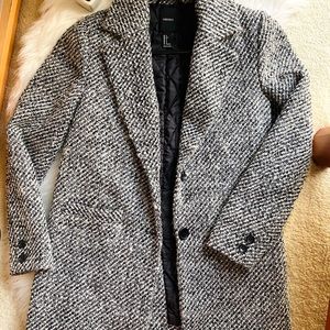 Womens tweed gray coat size small